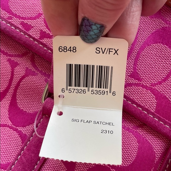 Coach Soho Signature C 6818 Pink Canvas Shoulder Bag NEW with Tags NWT - Picture 5 of 7